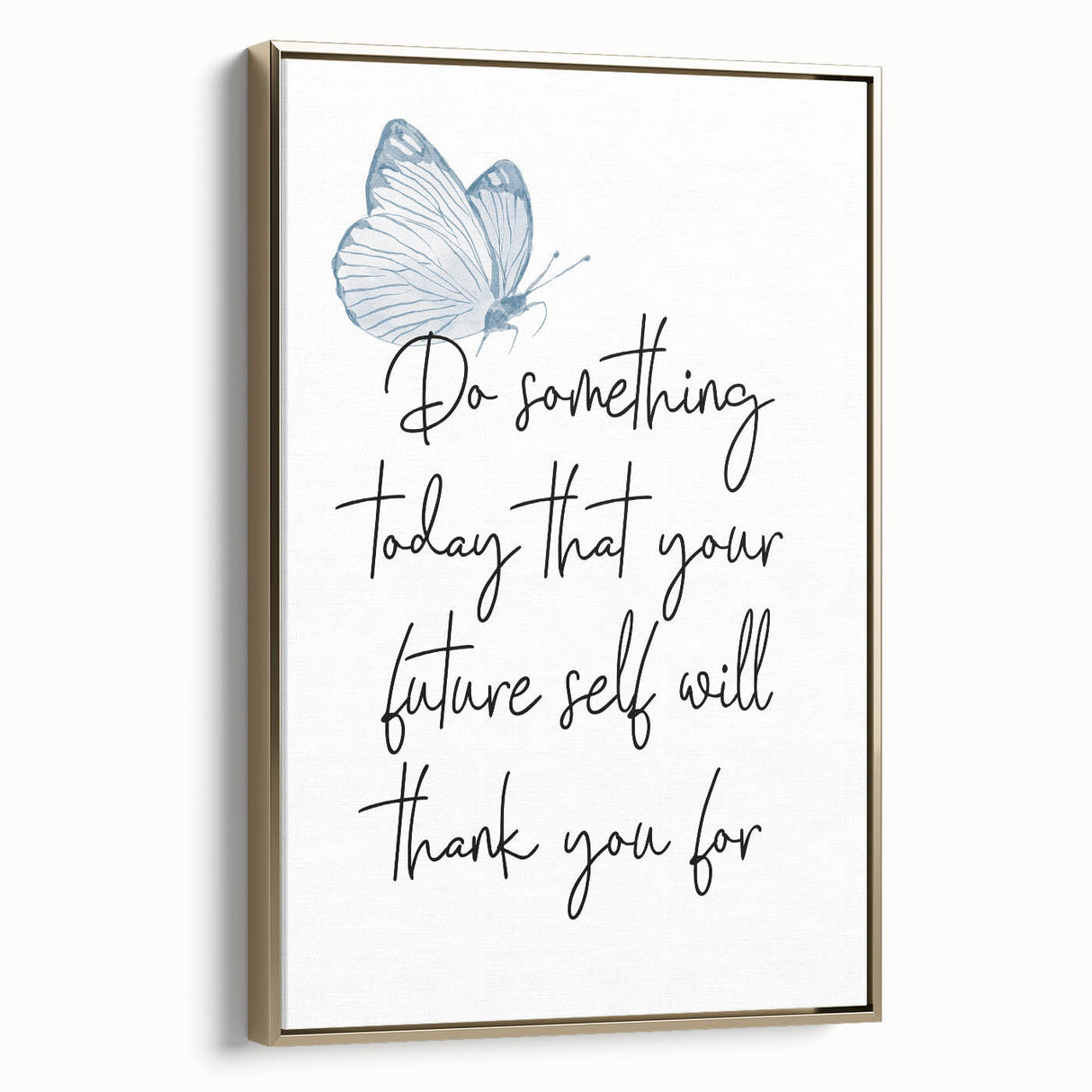 Butterfly Typography Art Print – Motivational Quote on Canvas