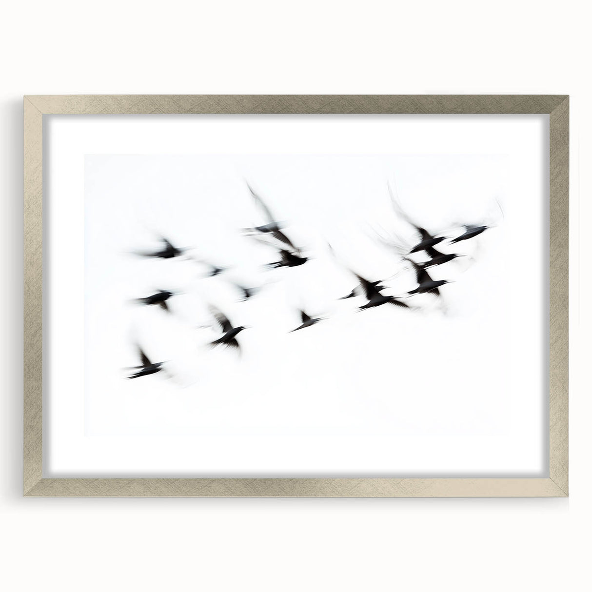 Flight in Motion – Dynamic Black and White Abstract Bird Wall Art