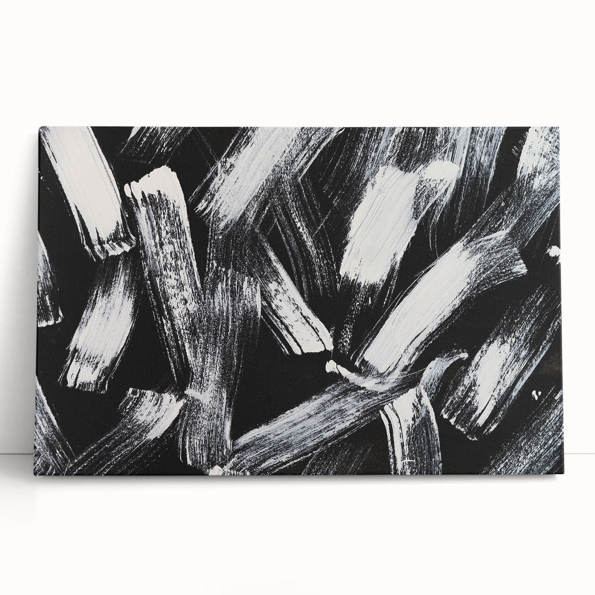 Bold Black and White Brushstroke Wall Art – Framed & Canvas