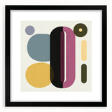 Abstract geometric black frame with mat, showcasing a modern design, ideal for contemporary decor. Perfect for art displays or stylish photo presentations.