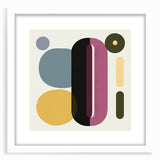 Abstract geometric frame design in a minimalist white mat, showcasing a contemporary art piece. Ideal for modern home decor, enhancing aesthetic appeal.