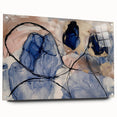 Abstract acrylic glass artwork showcasing vibrant splatters in various colors, viewed from the side with visible mounting pins. Perfect for modern decor.