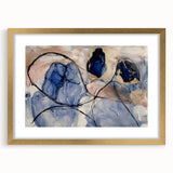 Abstract splatters frame with mat in gold, showcasing a contemporary art design, ideal for modern home decor and gallery displays. Perfect for adding elegance.