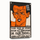 Dynamic Art Deco Wall Art - Bold Portrait of Dr. Egon Friedell Poster