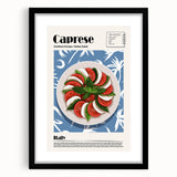 Extra large framed wall art of abstract food dishes in vibrant, textured colors, ideal for living room decor.