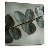 Close-up of green leaves on large acrylic glass, ideal for bedroom or dining room art.