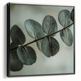 Black and white close-up photo of leaves on a framed canvas, suited for bedroom wall decor in a vintage style.