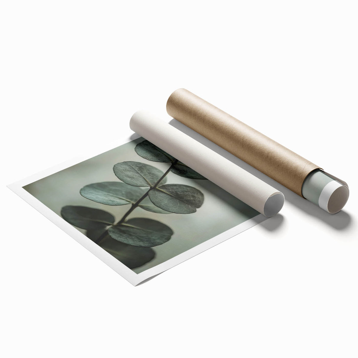 Close-up of green leaves in a rolled print, suitable for classy bathroom or large living room decor.