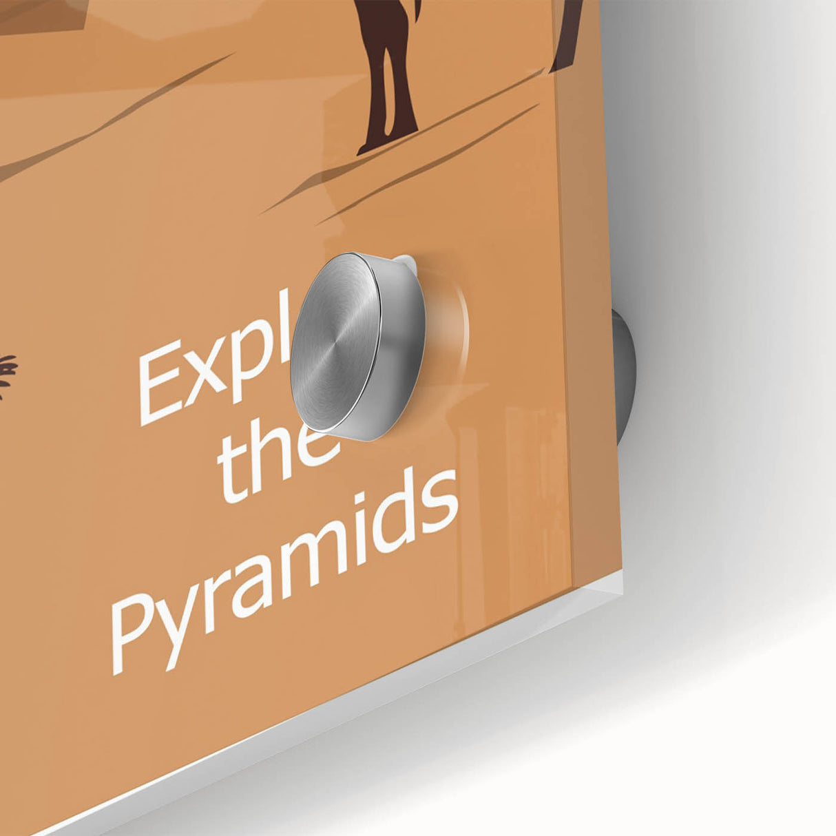 Retro Egypt Travel Poster – Vintage Pyramids and Camel Art
