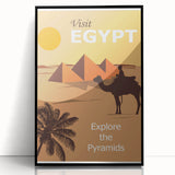 Retro Egypt Travel Poster – Vintage Pyramids and Camel Art