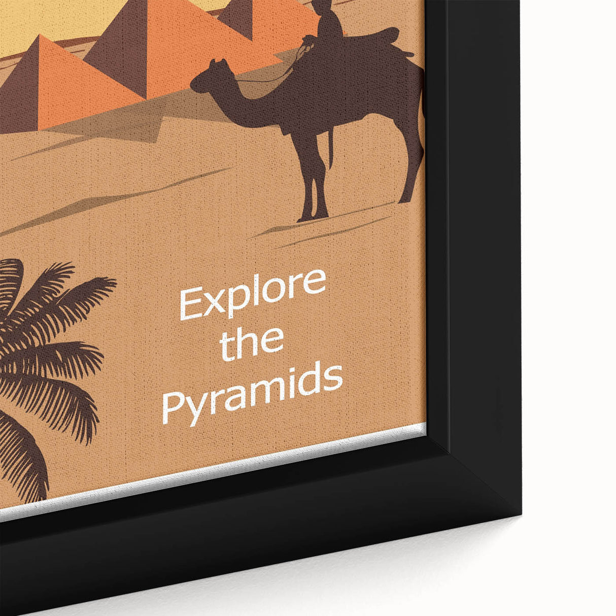 Retro Egypt Travel Poster – Vintage Pyramids and Camel Art