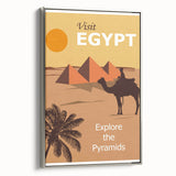 Retro Egypt Travel Poster – Vintage Pyramids and Camel Art