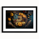 Elegant Cheese & Citrus Platter – Rustic Kitchen Wall Art