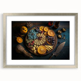 Elegant Cheese & Citrus Platter – Rustic Kitchen Wall Art
