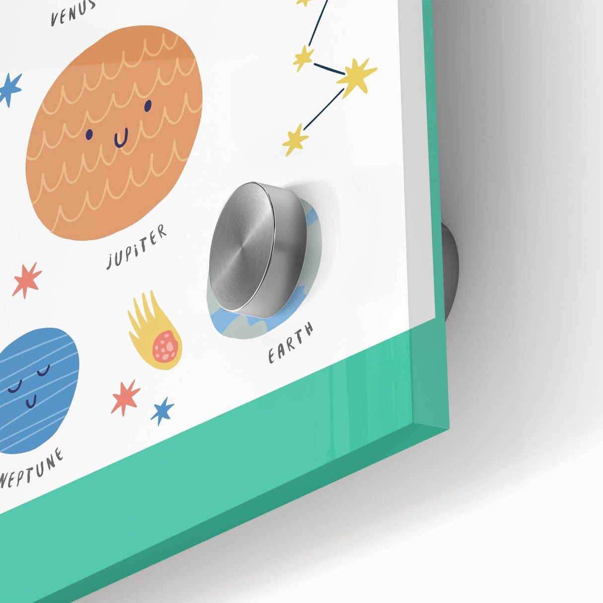 Planets Learning Wall Art - Kids Educational Solar System Poster
