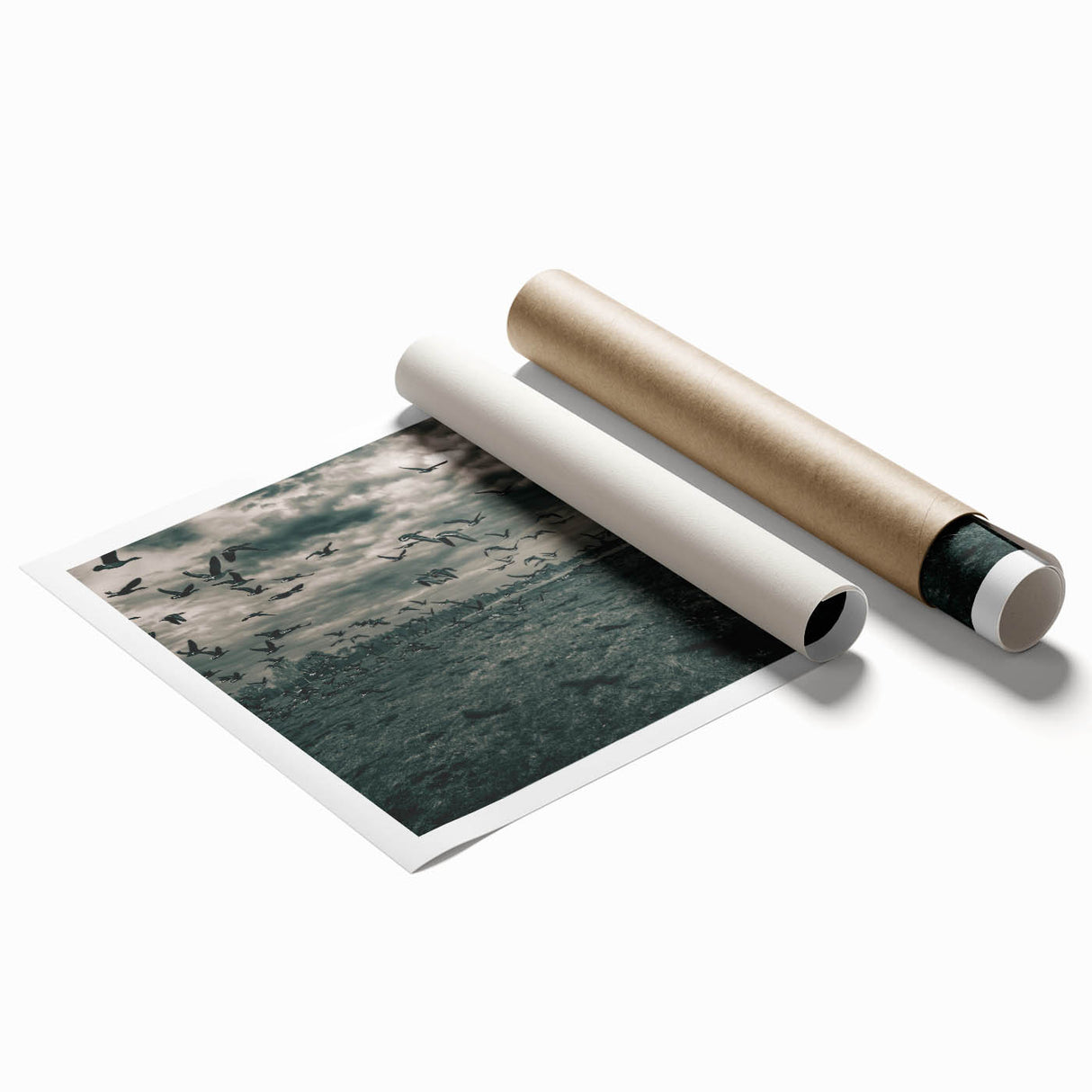 Extra large rolled print of a floral scene in Latvia, featuring muted earth tones, ideal for classy bathroom wall art.