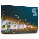 Acrylic print of a vibrant, abstract rendition of a Brazilian landscape, ideal for dining room decor.