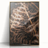 Large acrylic print of a mid-century modernist fall scene with warm gold and orange tones, ideal for nursery wall decor.