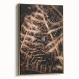 Vintage poster art depicting a fall landscape on framed canvas, with gold and black tones, ideal for bedroom wall decor.