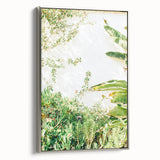 Framed canvas featuring a landscape art painting of spring with vivid colors on a black background.