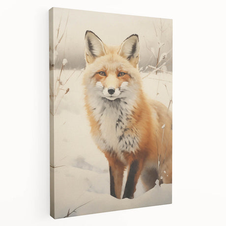 Winter landscape on large stretched canvas, featuring muted blue and white tones, ideal for kitchen wall art.