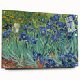 Acrylic print of a Vincent van Gogh inspired abstract painting in vibrant blue and yellow tones.