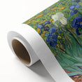 Art deco style poster of a starry night scene in blue and yellow tones on rolled canvas, suitable for nursery wall art.