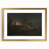 Romanticism Art: "Limekiln at Coalbrookdale" Landscape Canvas Print