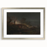 Romanticism Art: "Limekiln at Coalbrookdale" Landscape Canvas Print