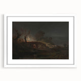 Romanticism Art: "Limekiln at Coalbrookdale" Landscape Canvas Print