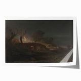 Romanticism Art: "Limekiln at Coalbrookdale" Landscape Canvas Print