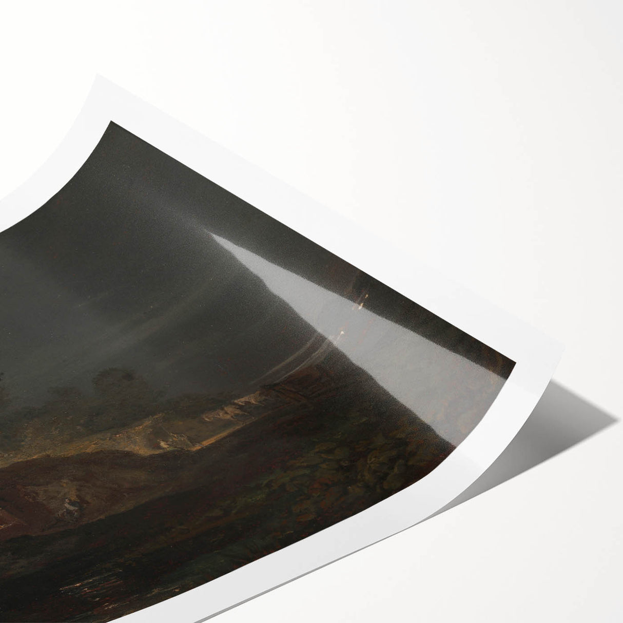 Romanticism Art: "Limekiln at Coalbrookdale" Landscape Canvas Print