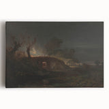 Romanticism Art: "Limekiln at Coalbrookdale" Landscape Canvas Print