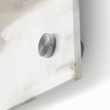 Close-up of an abstract minimalist wall art piece featuring soft pastel colors and smooth acrylic glass finish, ideal for modern home decor.