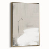 Framed canvas wall art showcasing a minimalist abstract design in gold tones, presented from a side view, ideal for modern home decor. Perfect for enhancing any living space with elegant artistry.