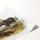 Romanticism Art: "Moose Deer" Wildlife Illustration Canvas Print