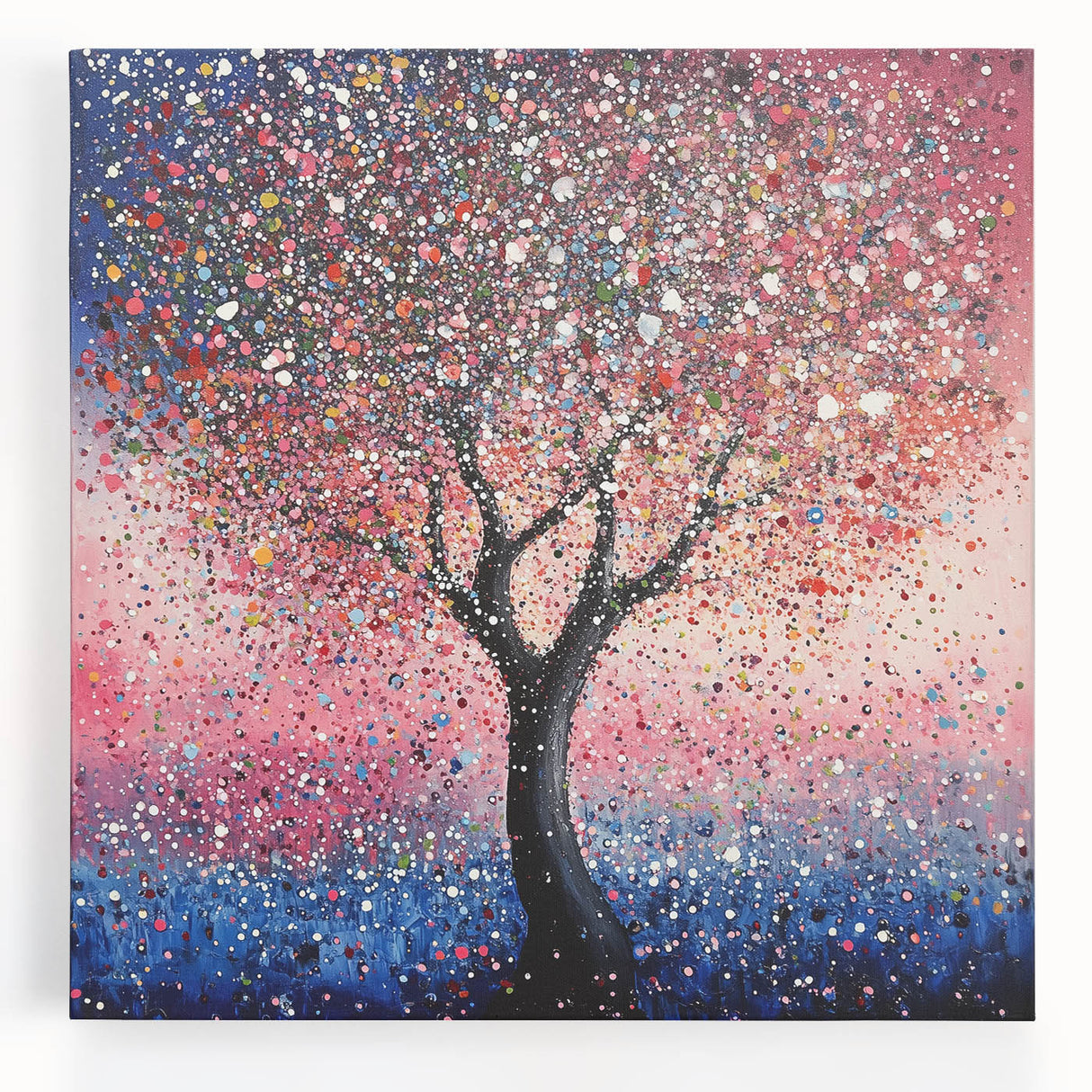Blossoming Pink Tree Wall Art – Modern Canvas & Framed Print