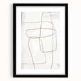 Abstract minimalist wall art featuring a black frame and mat, showcasing geometric patterns and soft colors, ideal for modern home decor or gallery wall displays.