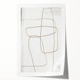 Abstract minimalist wall art print featuring soft pastel colors and geometric shapes, rolled and ready for framing, showcasing modern decor style.