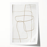 Abstract minimalist wall art print featuring soft pastel colors and geometric shapes, rolled and ready for framing, showcasing modern decor style.