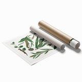 Romanticism Art: "Caterpillars and Chrysalis" Botanical Canvas Print