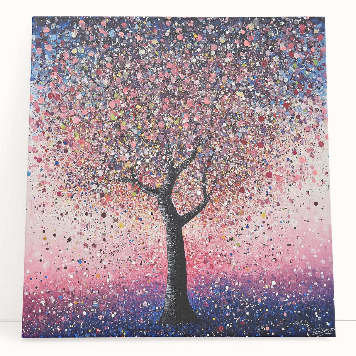 Pink Blossom Tree Wall Art – Modern Canvas & Framed Print