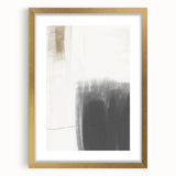 Abstract minimalist wall art framed in gold, showcasing soft pastel colors and geometric shapes, perfect for modern home decor. Ideal for enhancing interior aesthetics.