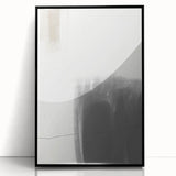 Framed abstract minimalist wall art in black acrylic, showcasing geometric patterns and a sleek design, ideal for modern home decor. Perfect for enhancing contemporary interiors.