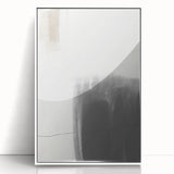 Framed abstract minimalist wall art in white acrylic, showcasing soft geometric shapes and a modern aesthetic, ideal for contemporary home decor.