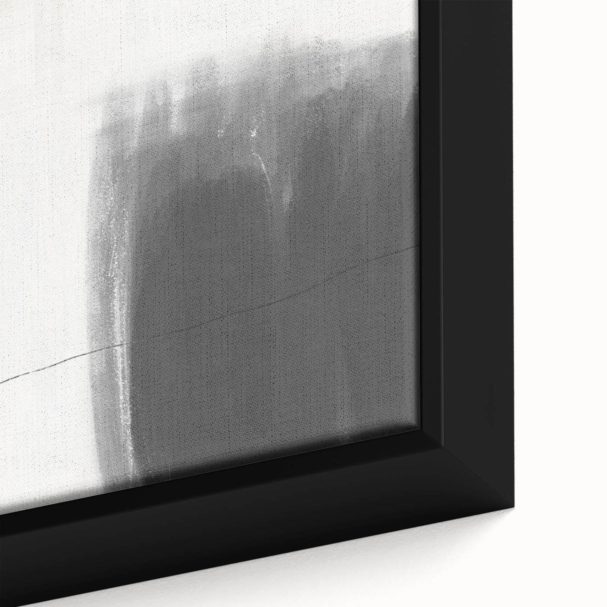 Abstract minimalist wall art featuring soft pastel colors and geometric shapes, presented in a sleek black frame, ideal for modern home decor.