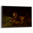 Romanticism Art: "A Lion Attacking a Stag" Wildlife Canvas Print