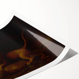 Romanticism Art: "A Lion Attacking a Stag" Wildlife Canvas Print