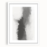 Abstract minimalist wall art frame with a white mat, showcasing a modern design. The piece features soft neutral colors, perfect for contemporary home decor.
