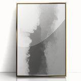 Abstract minimalist wall art featuring a gold-accented design, elegantly framed in acrylic. Ideal for modern decor, enhancing any living space with sophistication.
